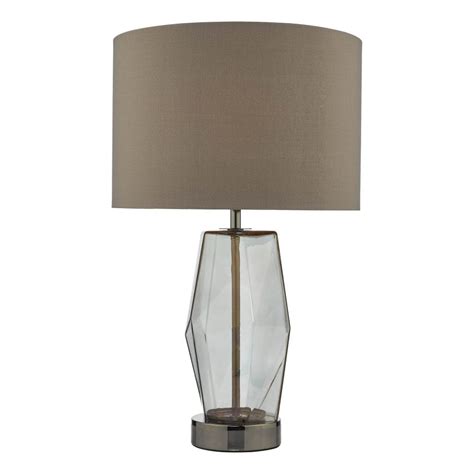 Touch Table Lamp Black Chrome Smoked Glass Shade Lighting Company