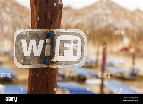 Wifi Available Zone Beach Stock Photo Alamy