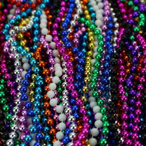 Skeleteen Mardi Gras Beads Necklaces Assorted Colors Beaded Costume