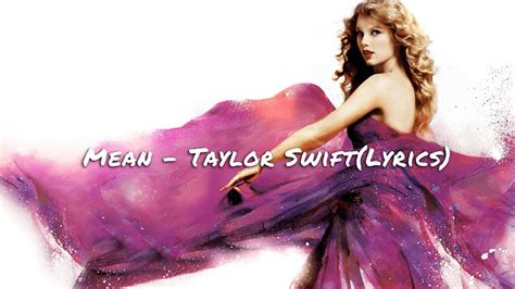 Mean Taylor Swiftlyrics Youtube