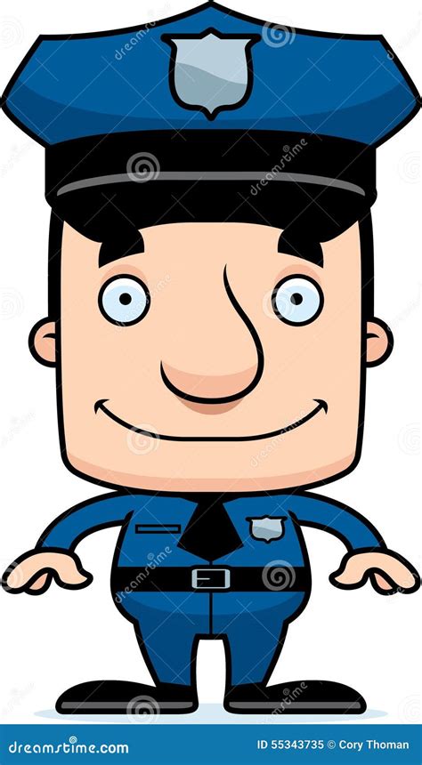 Cartoon Smiling Police Officer Man Stock Vector Illustration Of Clip