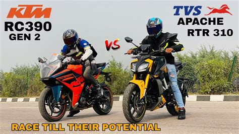 2024 TVS APACHE RTR 310 VS NEW KTM RC 390 GEN 2 RACE TILL THEIR