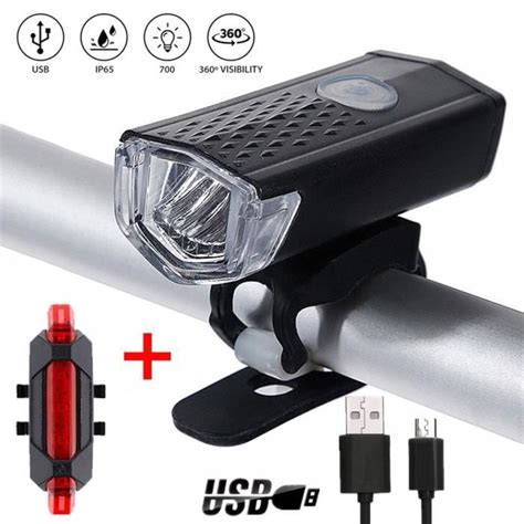 A vélo léger jeu feu avant de vélo Rechargeable 300 Lumen 3 Modes