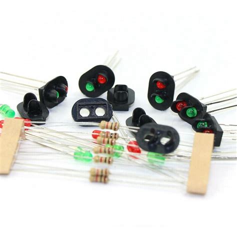 10 Stück Signalköpfe mit 3 mm LEDs Set für Eisenbahnsignal Spur HO