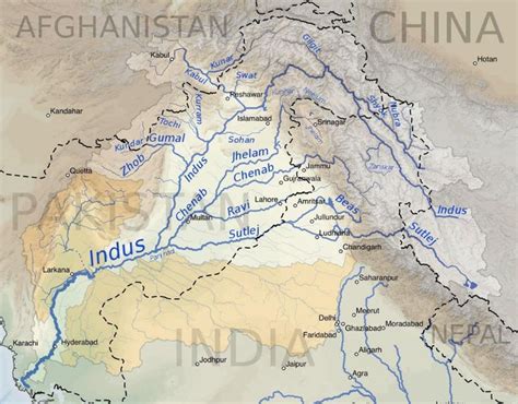 Rivers Of Pakistan Map