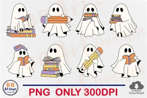Halloween Ghost Teacher Png Ghost Book Graphic By Bb Art Designs