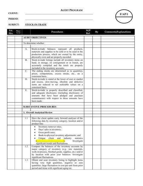 File Audit Working Papers