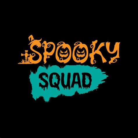 Premium Vector | Spooky squad trendy halloween t shirt design ready for ...