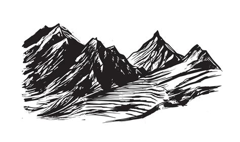 Mountain landscape, sketch style, vector illustrations 16220746 Vector ...