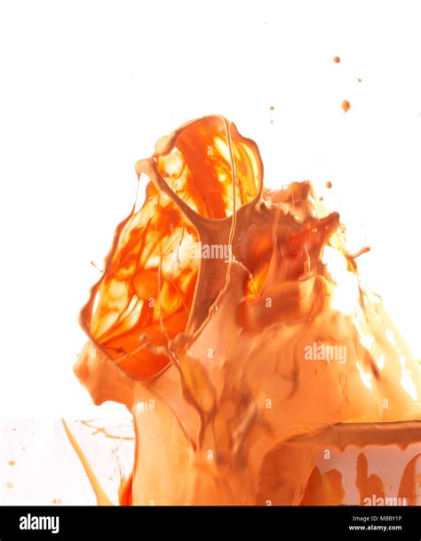 Orange painting splash Stock Photo - Alamy