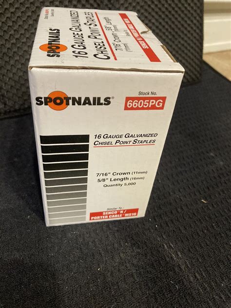 6605PG Spotnails Staples 16ga Galvanized 7/16 Crown 5/8 Length (5000 Ct) for sale online | eBay