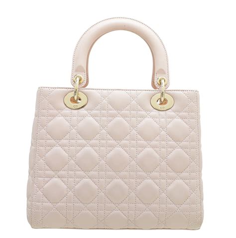 Christian Dior Light Pink Lady Dior Medium Bag – The Closet