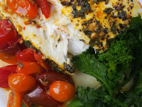 Baked Halibut With Saffron And Tomatoes The Weathered Grey Table