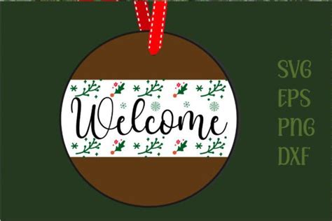 Welcome Svg Christmas Round Sign Svg Graphic By Md Shahjahan