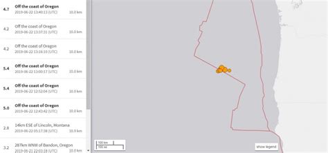 Series Of 6 Earthquakes Hit Off Oregon Coast 2 M5 4 M5 0 2 M4 2 And