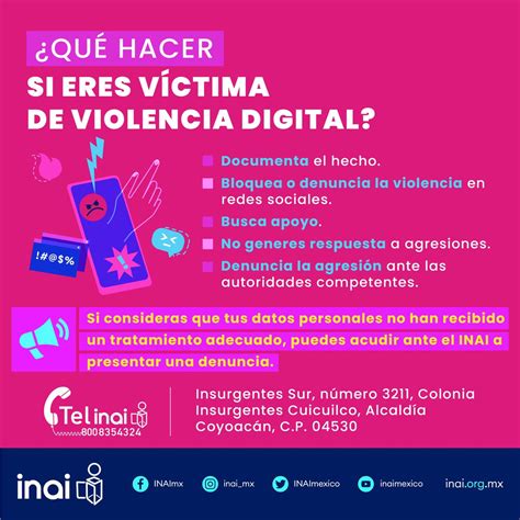 Inai On Twitter 🟠¿qué Hacer Si Eres Víctima De Violenciadigital