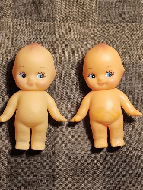 Two Vintage Vinyl Kewpie Doll 4 Standing Doll Decorative Blue Etsy