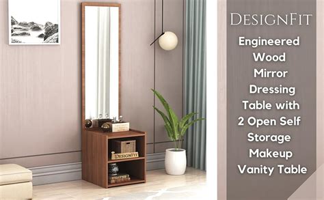 Designfit Engineered Wood Mirror Dressing Table With Open Shelf