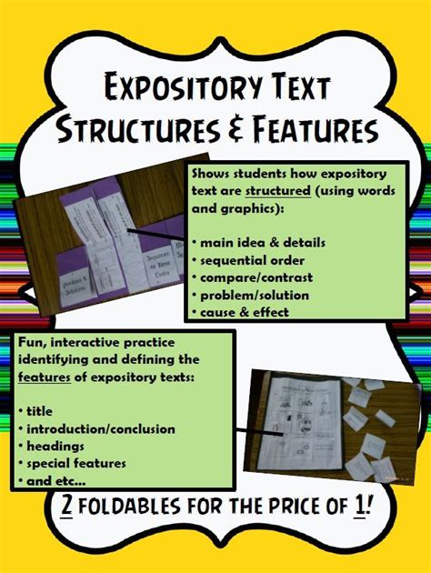 Expository Structures And Features 2 Foldables Expository Text Informational Reading Foldables