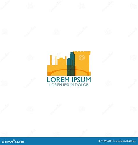 Dublin City Cool Skyline Logo Illustration Stock Vector Illustration