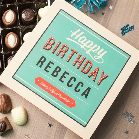 Personalised Belgian Chocolates Red Light Happy Birthday Uk