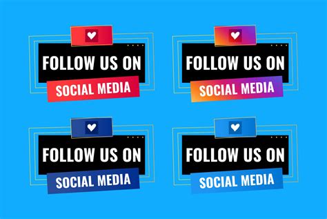 Follow Us On Social Media Celebration Banner Design 2416828 Vector Art