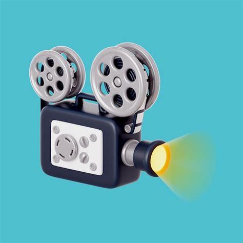 Ilustración de icono de cine 3d con proyector Archivo PSD Premium