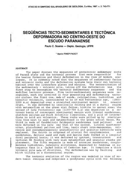 Pdf Sequencias Tecto Sedimentares E Tectonica Deformadora No Centro