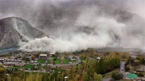 Footage Of Landslide In Gilgit Baltistan Following The Earthquake In