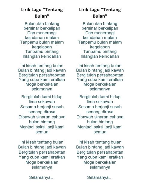 Lirik Lagu Tentang Bulan | PDF