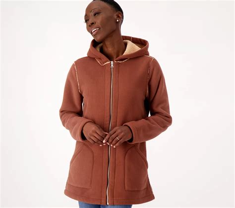 As Is Susan Graver Weekend Reversible Polar Fleece And Sherpa Coat