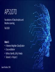 APS1070 Week 2 Pdf APS1070 Foundations Of Data Analytics And