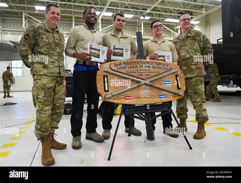 Air Force Col Steven Anderson Left 3rd Maintenance Group Commander Airman 1st Class Justin