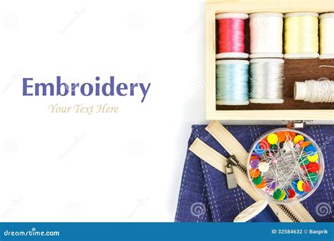 Embroidery Tool On Right Stock Photo Image Of Needlework 32584632