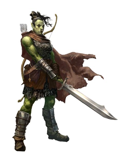 Female Half-Orc Barbarian - Pathfinder PFRPG DND D&D d20 fantasy ...