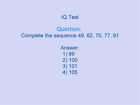 Typical Iq Test Questions And Answers Quick Iq Test Puzzle Q