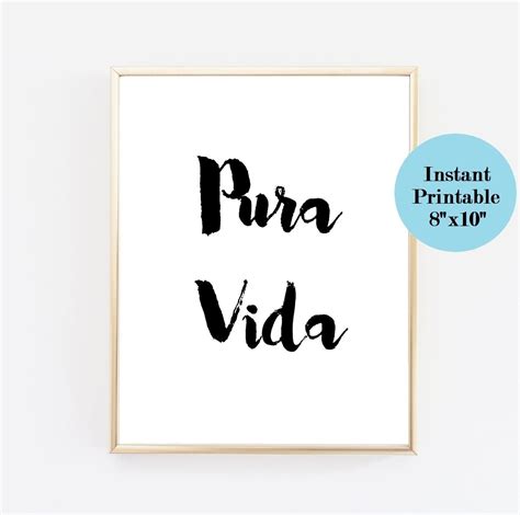 Pura Vida Printable Wall Art Quote Typography Poster | Etsy