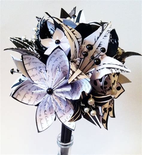 Origami Flowers And Lilies Wedding Bouquet A Personalized One Etsy