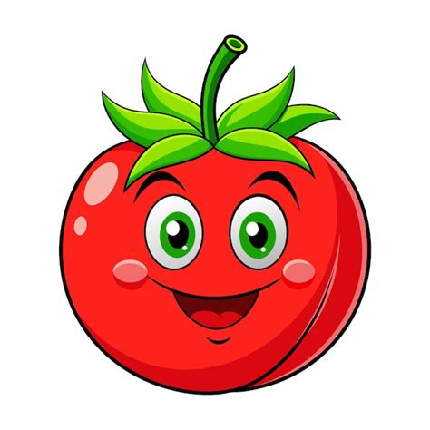 Vector De Tomate De Dibujos Animados En Blanco Vector Premium