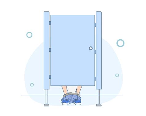 Ilustración de baño ocupado con una persona adentro Vector Premium