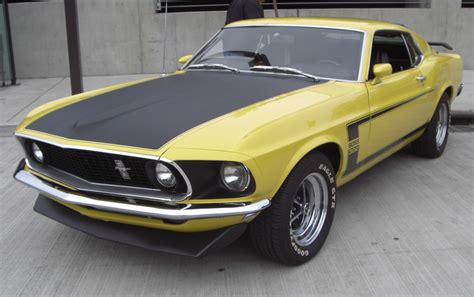 Bright Yellow 1969 Boss 302 Ford Mustang Fastback