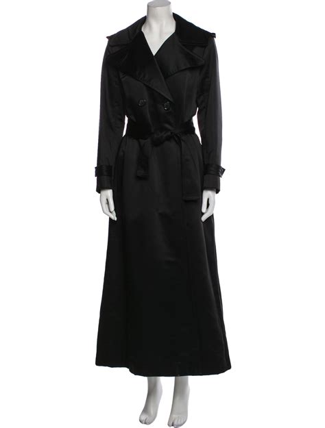 Bill Blass Vintage Late 1960s Early 1970s Trench Coat Black Coats