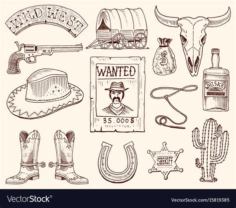 Wild West Rodeo Show Cowboy Or Indians Royalty Free Vector