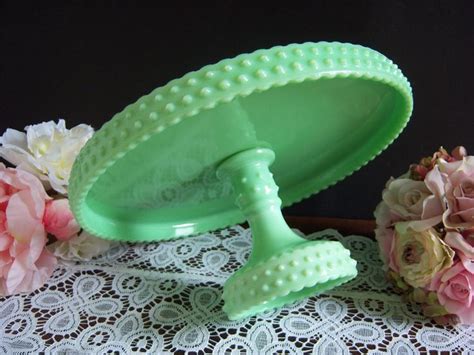 L E Smith 11 Jadeite Hobnail Cake Stand Smith Jadeite Cake Stand Hobnail Jadeite Cake