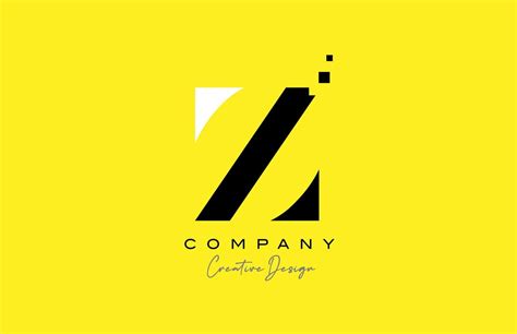 Yellow Black Z Alphabet Letter Logo Icon Design With Dots Creative