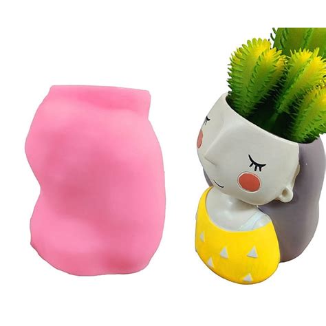 Sieyio Desktop Plant Pot Diy Silicone Mold With Cute Girl For Image