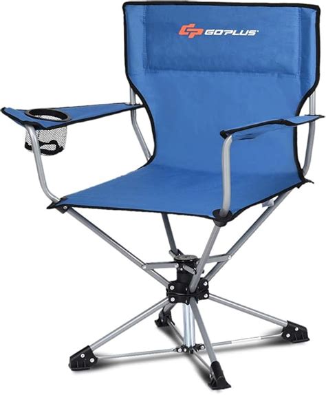 Goplus Swivel Camping Chair Potable Lawn Chair For Adults