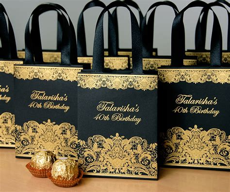 30 Black And Gold Birthday Party T Bags With Satin Ribbon Etsy Australia