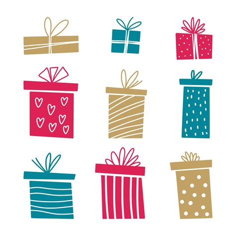 Hand Drawn Gift Boxes Vector Art At Vecteezy