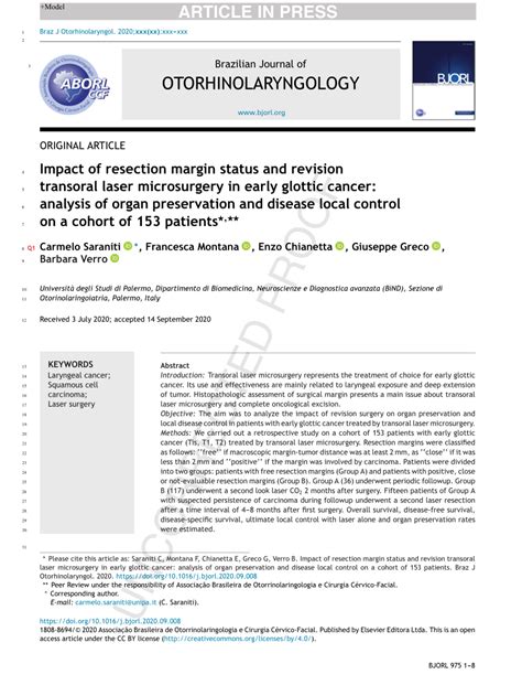 PDF Impact Of Resection Margin Status And Revision Transoral Laser